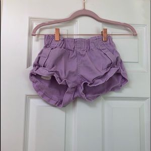 CUTE PURPLE CREWCUTS RUFFLE SHORTS